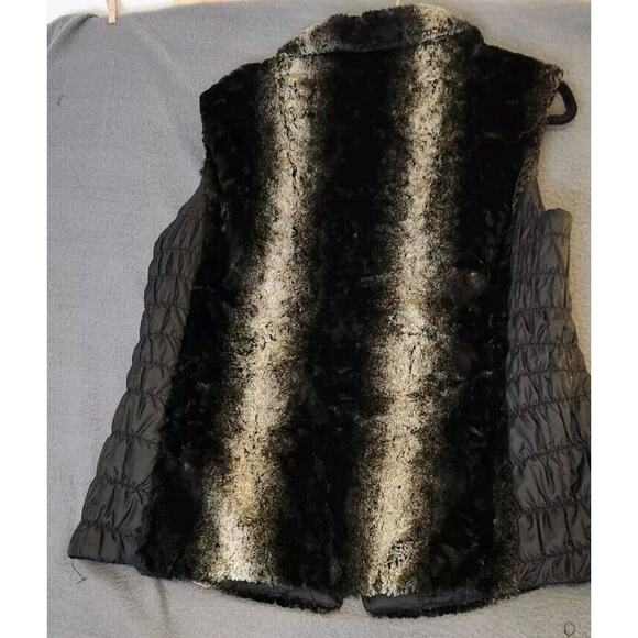 Barbara Lebek Gilet Ladies 18 Faux Fur‎ Vest Jacket Sleeveless Toggle Bodywarmer - Picture 2 of 13